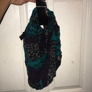 Multicolored fun print infinity scarf